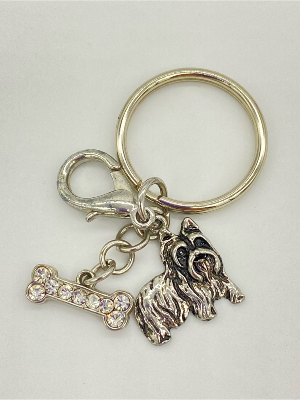 Yorkie Yorkshire Terrier Dog Bone Keychain
